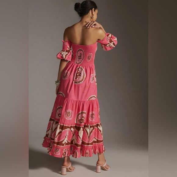 Anthropologie Love The Label Paisley Off-The-Shoulder Maxi Dress - Picture 3 of 8